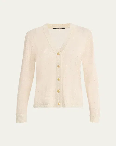 Kobi Halperin Anthia Sequin Button-down Sweater In Natural