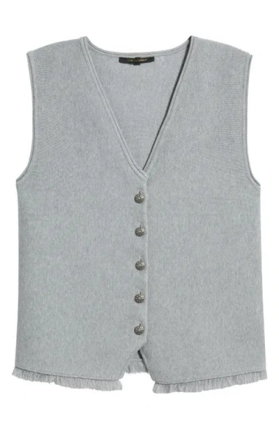 Kobi Halperin Anya Cotton Blend Knit Vest In Gray
