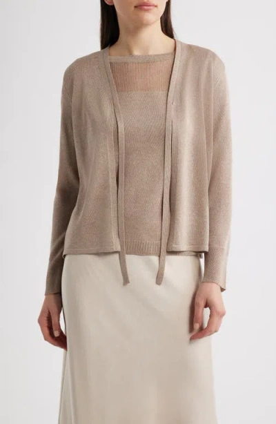 Kobi Halperin Arden Tie Front Cardigan In Brown
