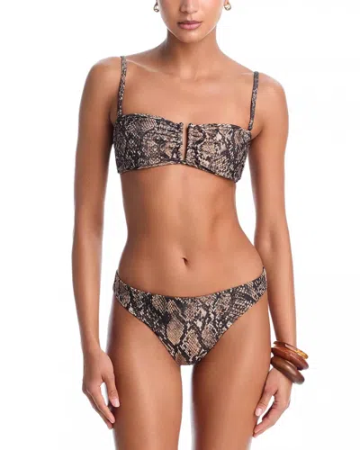 Kobi Halperin Arianna Bikini Top And Hunter Bikini Bottom Set In Snake Print In Transparent