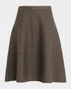 Kobi Halperin Arielle Melange Knit Circle Skirt In Brown