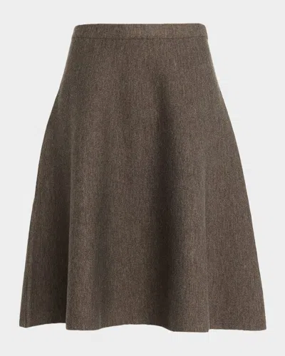 Kobi Halperin Arielle Melange Knit Circle Skirt In Brown