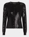 Kobi Halperin Aspen Button-down Sequin Wool Cardigan In Black