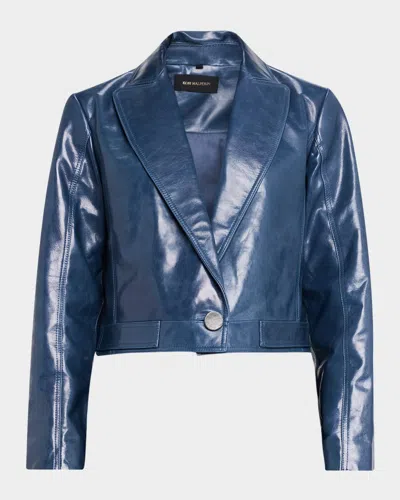 Kobi Halperin Astra Cropped Leather Jacket In Purple