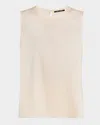Kobi Halperin Aura Sleeveless Silk-blend Blouse In Ecru