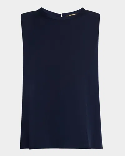 Kobi Halperin Aura Sleeveless Silk-blend Blouse In Midnight