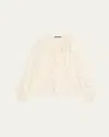 Kobi Halperin Bali Raglan-sleeve Ruffle Blouse In Ivory