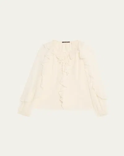 Kobi Halperin Bali Raglan-sleeve Ruffle Blouse In Multi
