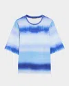 Kobi Halperin Barlow Crewneck Ombre-print T-shirt In Horizon Multi