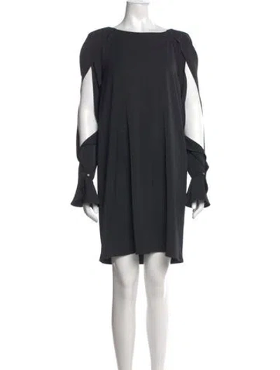 Pre-owned Kobi Halperin Bateau Neckline Mini Dress In Gray