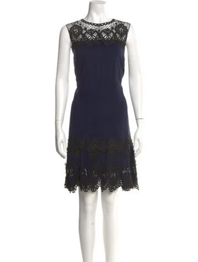 Pre-owned Kobi Halperin Bateau Neckline Mini Dress W/ Tags In Blue
