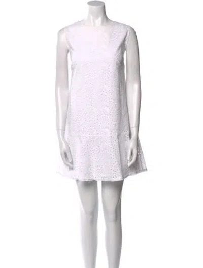 Pre-owned Kobi Halperin Bateau Neckline Mini Dress In White