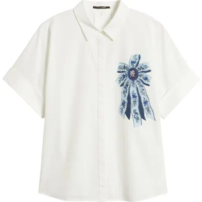 Kobi Halperin Bonnie Short Sleeve Button-up Shirt In White