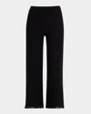 Kobi Halperin Bowen Fringe-hem Pique Pants In Black