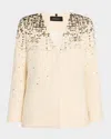 Kobi Halperin Brantley Beaded Wool Jacket In Ivory