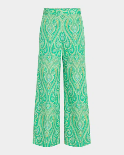 Kobi Halperin Braxton Paisley-print Cotton Pants In Parakeet Multi