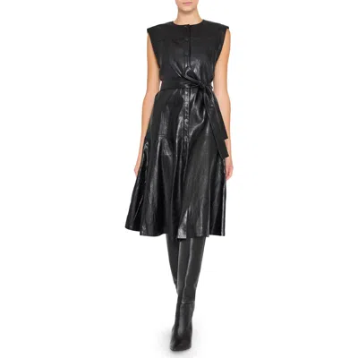 Kobi Halperin Brenda Faux Leather Shirtdress In Black