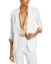 Kobi Halperin Bria Viscose Linen Cutaway Blazer Jacket In White