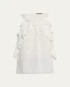 Kobi Halperin Bristol Ruffle Chiffon Sleeveless Blouse In Ivory In Ivory