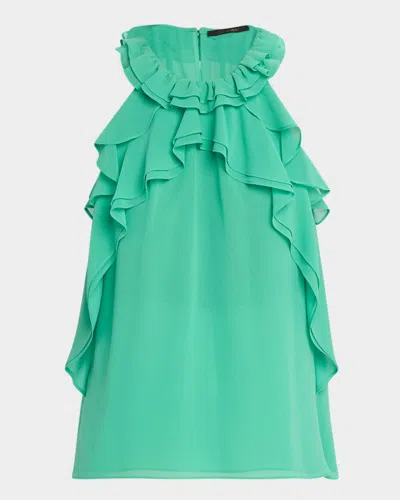 Kobi Halperin Bristol Ruffle Halter Blouse In Parakeet