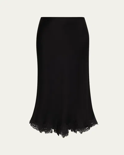 Kobi Halperin Brooks Lace-trim Midi Skirt In Black