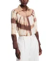 Kobi Halperin Print Cotton Button-up Shirt In Coffee Multi
