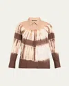 Kobi Halperin Print Cotton Button-up Shirt In Coffee Multi