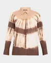 Kobi Halperin Print Cotton Button-up Shirt In Coffee Multi