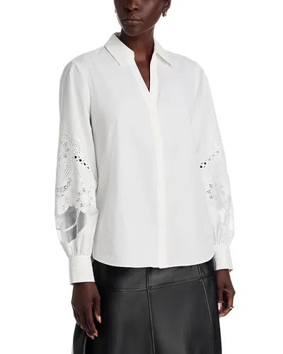 Kobi Halperin Calla Lace Sleeve Blouse In White