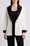 Kobi Halperin Camille Two Tone Wool Blend Blazer In White