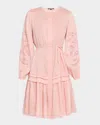 Kobi Halperin Carrie Eyelet-embroidered Flounce Midi Dress
