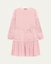 Kobi Halperin Carrie Eyelet-embroidered Flounce Midi Dress In Pink