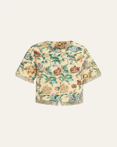 Kobi Halperin Carson Floral Cotton-blend Jacket In Multi