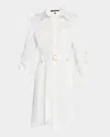 Kobi Halperin Caryss Belted A-line Shirtdress In White