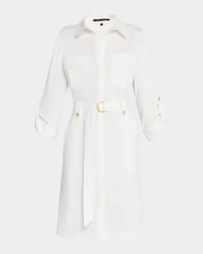 Kobi Halperin Caryss Belted A-line Shirtdress In White