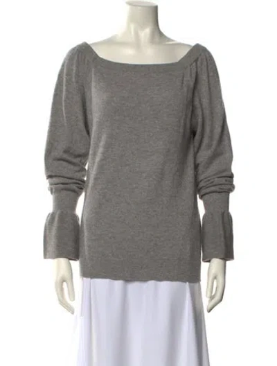 Pre-owned Kobi Halperin Cashmere Scoop Neck Sweater In Gray
