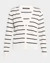 Kobi Halperin Caspia Striped Button-down Sweater In White Multi