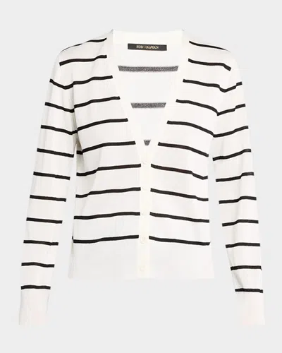 Kobi Halperin Caspia Striped Button-down Sweater In White