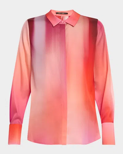 Kobi Halperin Cassi Ombre Button-down Blouse In Poppy Multi