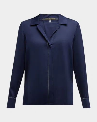 Kobi Halperin Ceanna Chain-trim Stretch Georgette Blouse In Multi