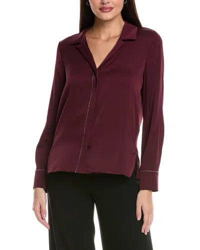 Kobi Halperin Ceanna Silk-blend Blouse In Burgundy