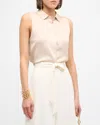 Kobi Halperin Celine Sleeveless Georgette Blouse In Neutral