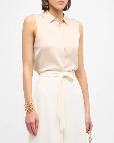 Kobi Halperin Celine Sleeveless Georgette Blouse In Neutral