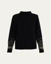 Kobi Halperin Chai Beaded Satin Blouse In Black