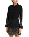 Kobi Halperin Chai Beaded Satin Blouse In Black