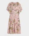 Kobi Halperin Chase Tiered Floral-print Fil Coupe Dress