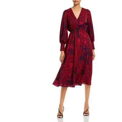 Kobi Halperin Cher Maureen Womens Printed Long Sleeves Midi Dress In Multi