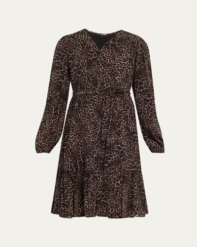 Kobi Halperin Cheryl Leopard-print Viscose Midi Dress In Brown