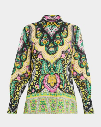 Kobi Halperin Claire Paisley-print Cotton Voile Blouse In Black Multi