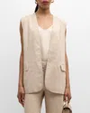Kobi Halperin Women's Clairo Linen-blend Embroidered Vest In Shell